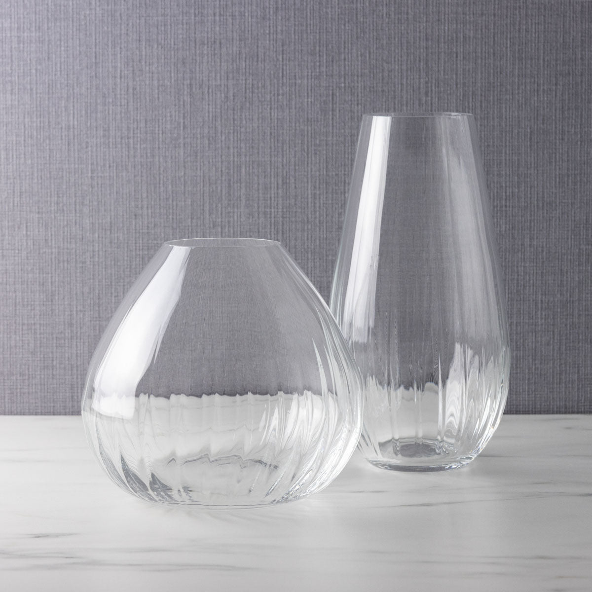 ボヘミアクリスタルガラス 花瓶 3つセット ボヘミアクリスタルガラス