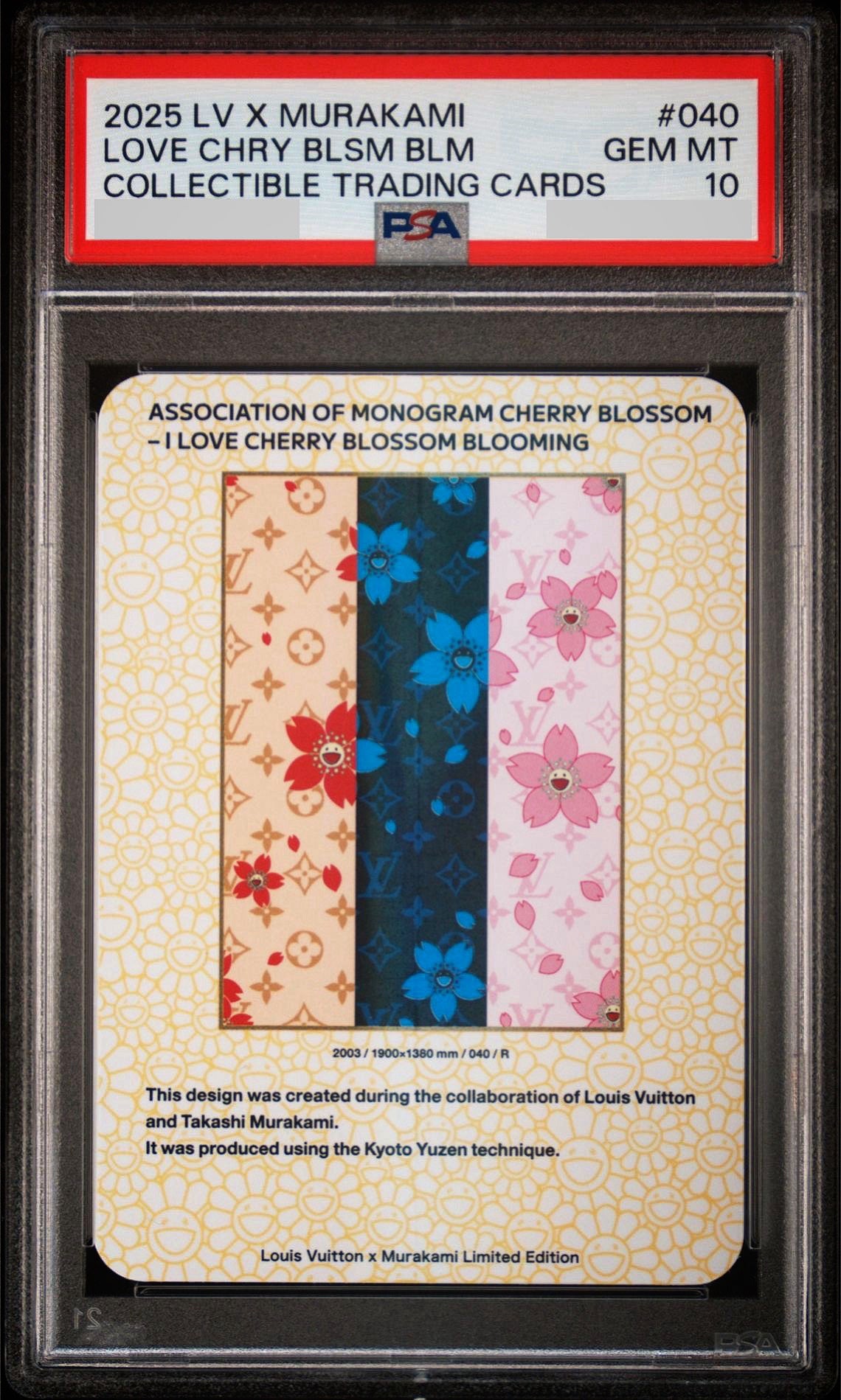 PSA10 2025 LV × 村上隆 カラフルモノグラム トレカ #014 PSA10】白桜