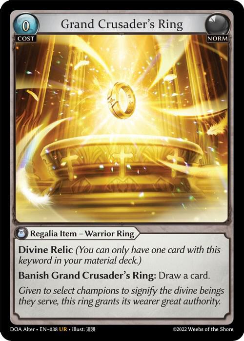 Grand Crusader's Ring - Dawn of Ashes Alter Edition - Grand