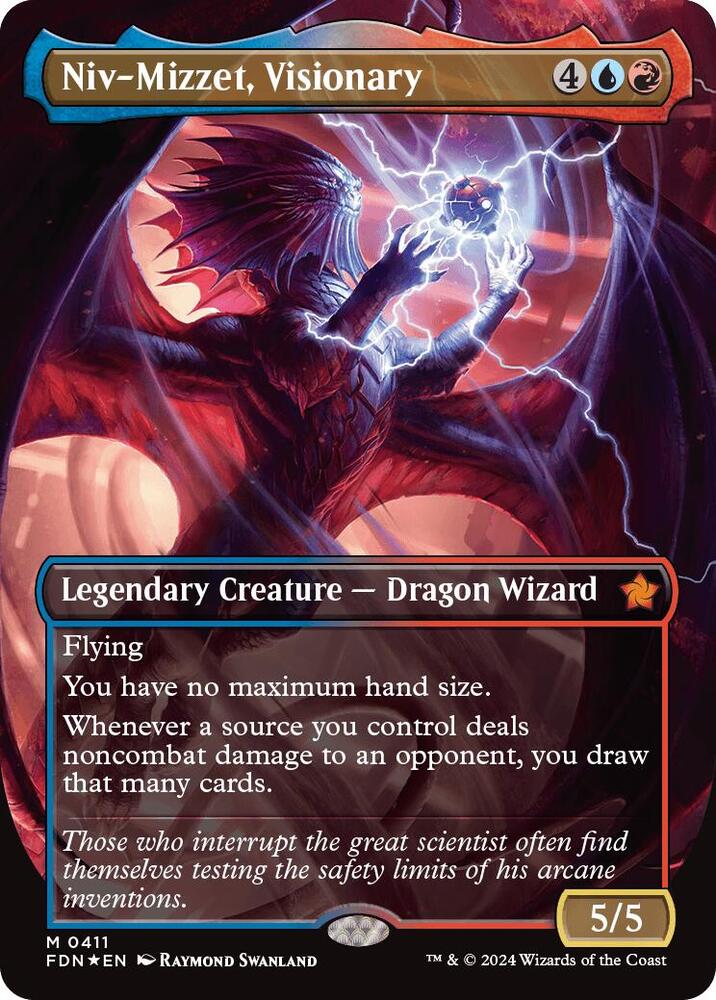 Niv-Mizzet, Visionary (Borderless) (Mana Foil) - Foundations