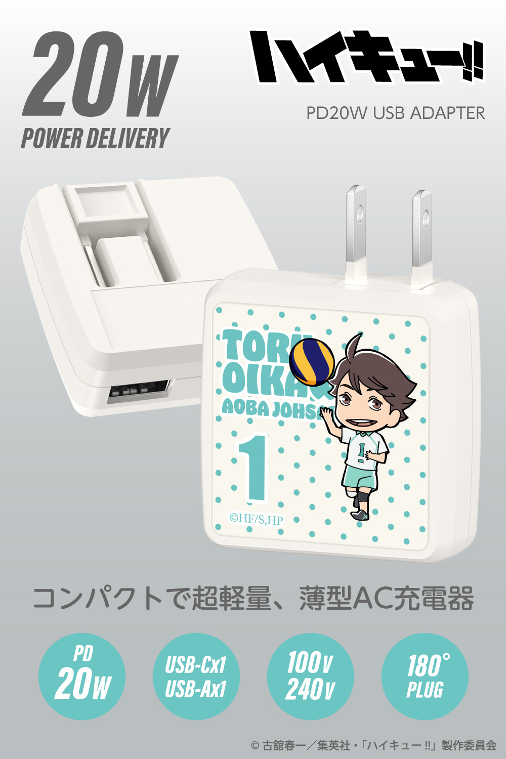 ハイキュー!! PD20W AC充電器 及川 徹 – 多摩電子工業 | 公式サイト