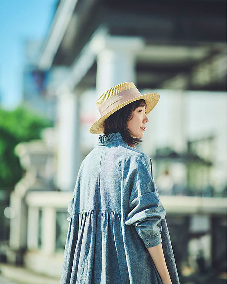 田中帽子店Alma（アルマ）ポークパイ型 つば広カンカン帽 57.5cm 婦人