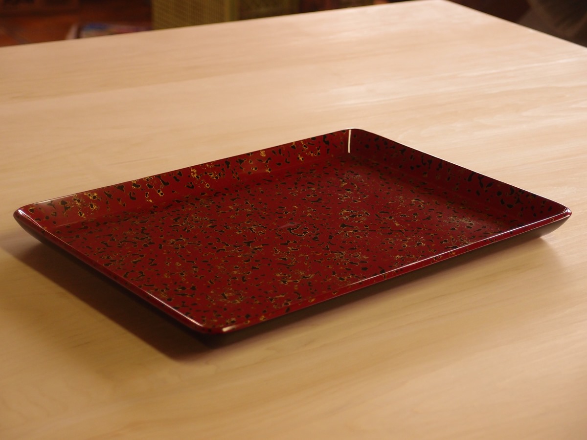 津軽塗 尺1サイズ 長角卓上膳×1客】天然木製 唐塗