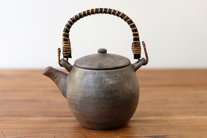 丹波焼 丹久 立坑焼 陶器製 蓋付き 水差し 丹波焼 丹久 丹波