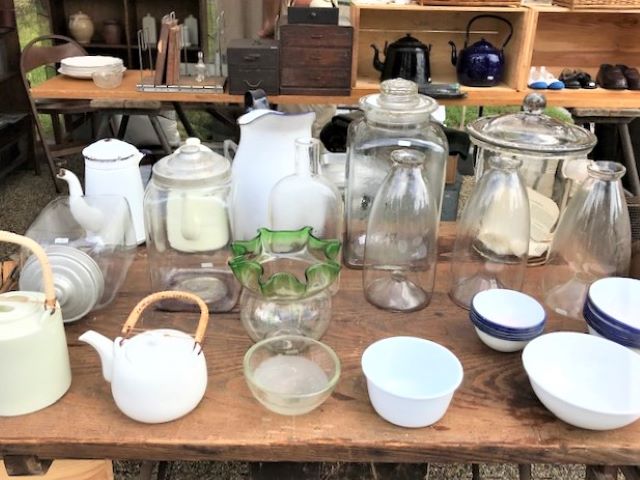 週末限定値下げ アンティーク 骨董品 ガラスジャー 平安蚤の市 サリュ