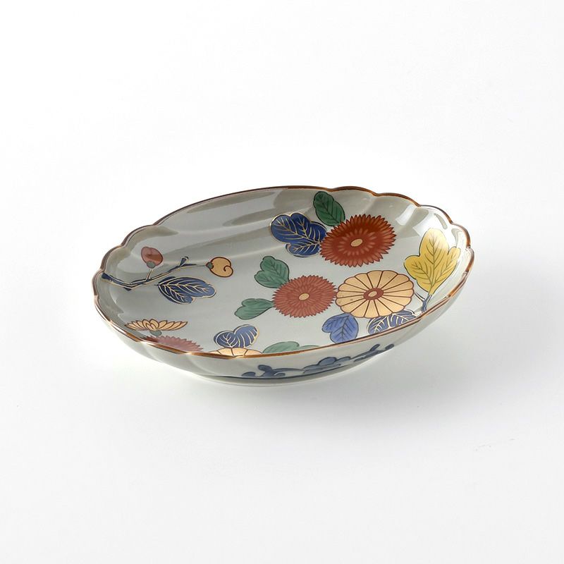 古伊万里シリーズ 【波佐見焼】古伊万里菊紋 楕円皿〈1枚〉 |皿や鉢