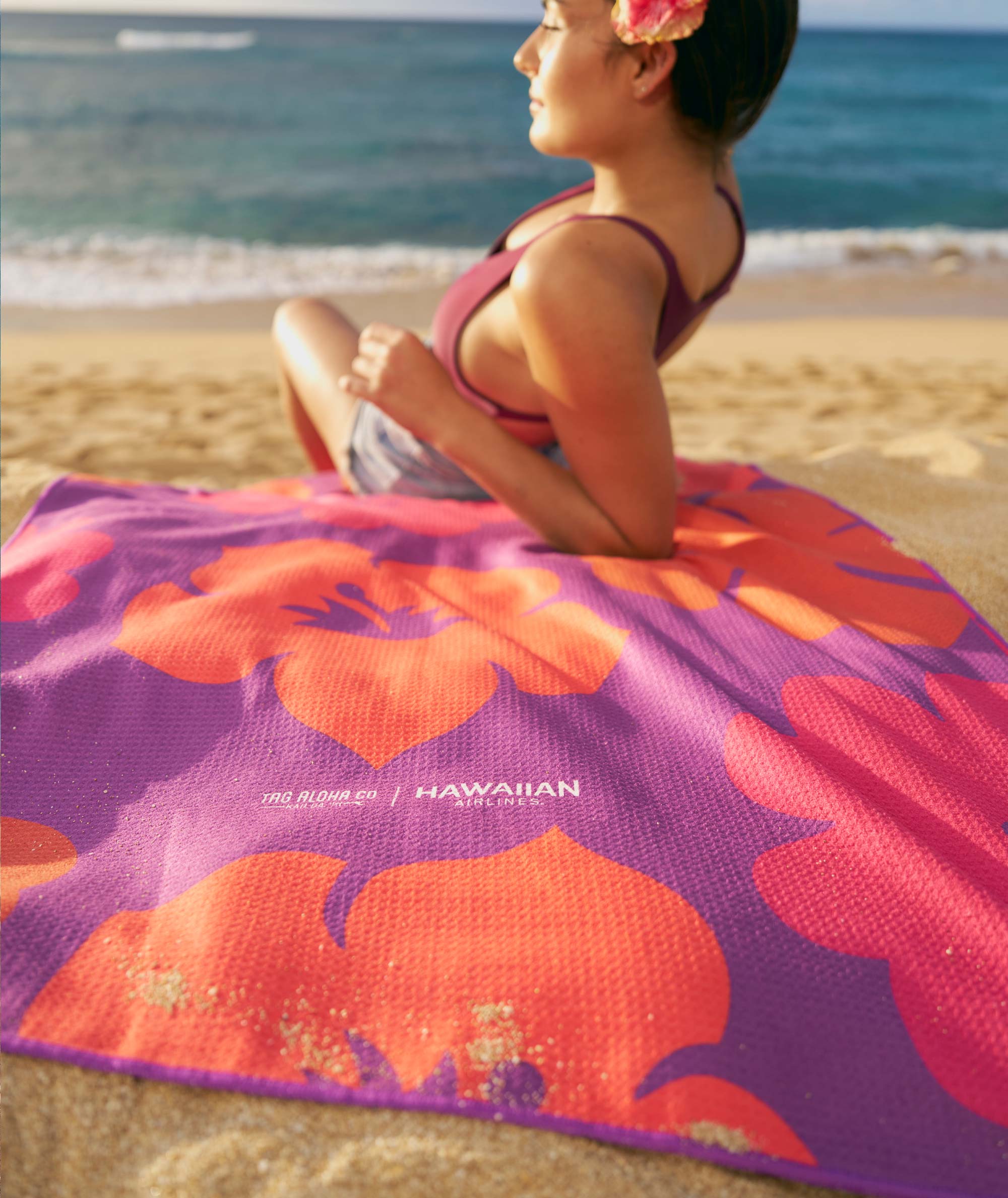 Beach Towel - Aloalo with Hawaiian Airlines – Tag Aloha Co.