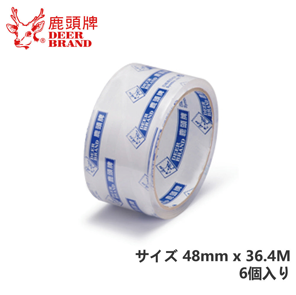 Deerbrand 激透明OPPテープ 48mm×36.4m 6巻セット 梱包用透明テープ