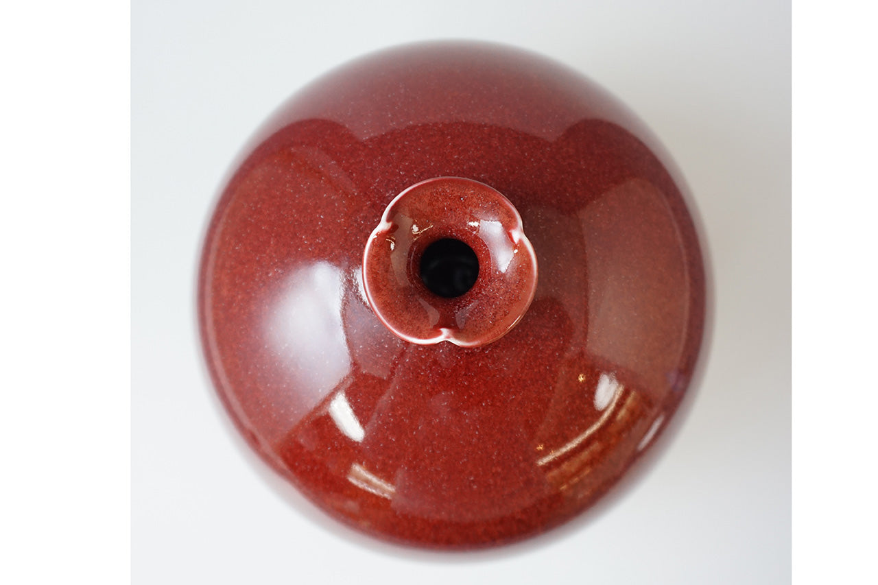 2591 真右衛門窯 辰砂釉 壷 未使用 2591 真右衛門窯 辰砂