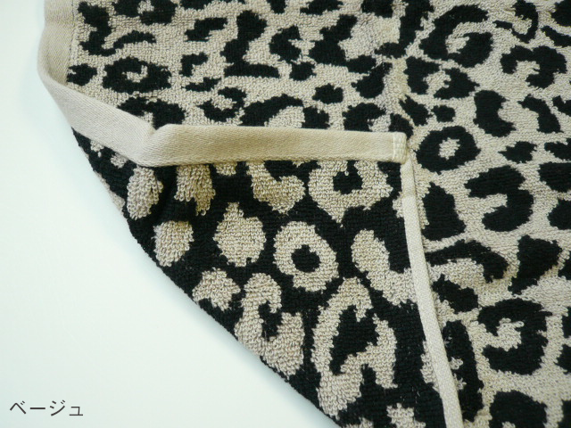 ヒョウ柄高級ハンドタオル おしゃれなくすみカラー4色(イエロー