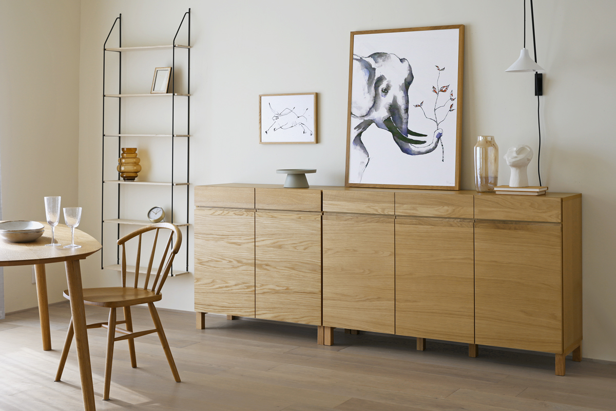 レッチェ 90キャビネット OAK(W90×D40×H88cm)税込￥105,000 | 高野木工