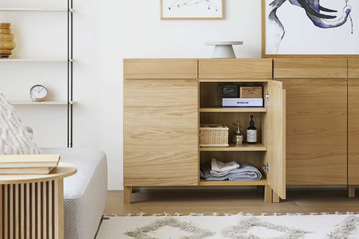 レッチェ 90キャビネット OAK(W90×D40×H88cm)税込￥105,000 | 高野木工