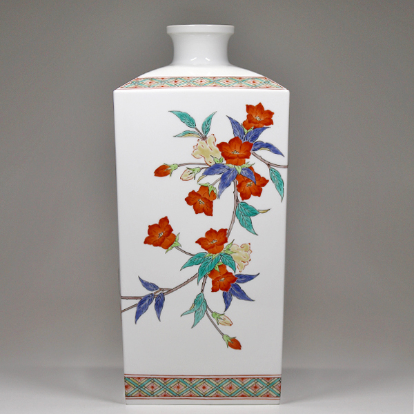 83】◉人間国宝・酒井田柿右衛門先生 赤絵花瓶 桐箱◉ 83】