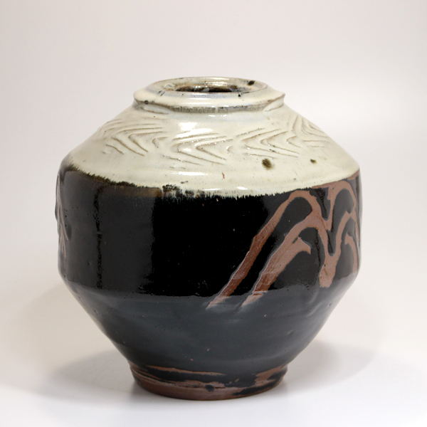 濱田庄司 『掛分紋打花瓶』 -瀧屋美術 -鎌倉の美術品店 販売買取