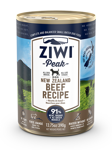 ZiwiPeakスチーム＆ドライドッグフードビーフwithパンプキンレシピ