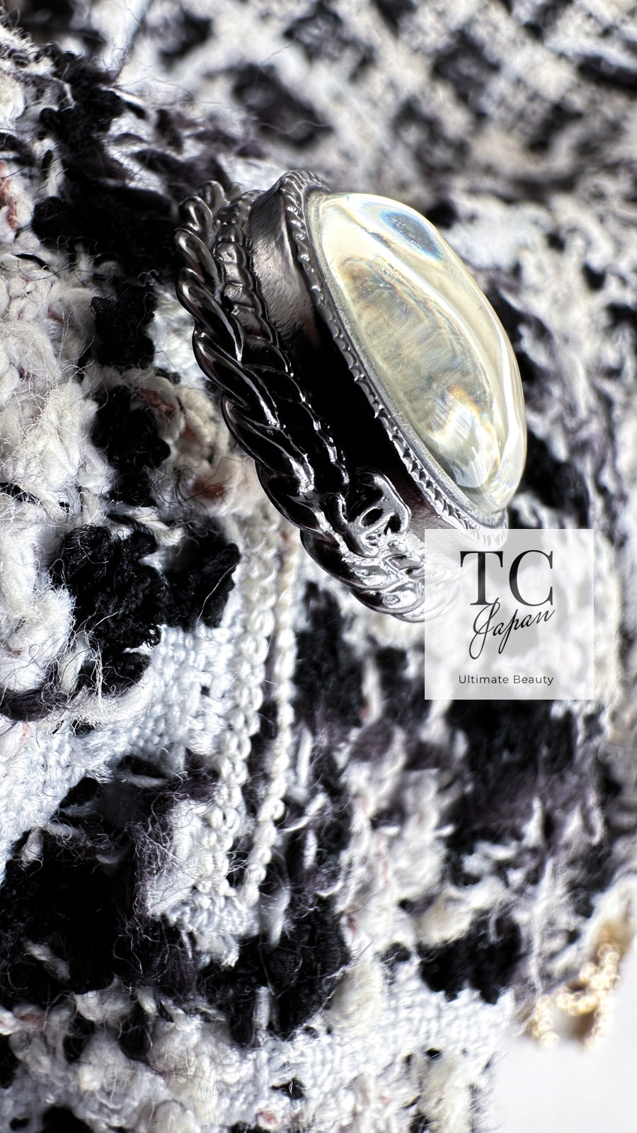 シャネル ワンピース CHANEL ホワイト ブラック グレー カメリア