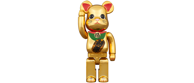 BE@RBRICK 招き猫 梅金メッキ 発光 400％ 2体セット