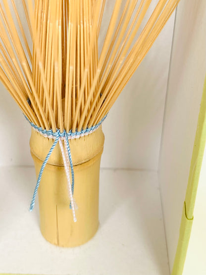 茶せん 真数穂 白竹 二色糸（水色・白）/ 谷村丹後 – TE=CHA