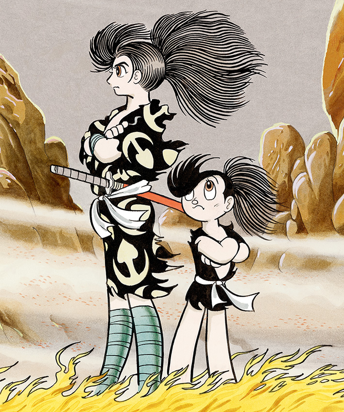 ☆手塚治虫『どろろ』百鬼丸 複製原画。【保証書付き】かなり大きな