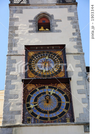 ドイツの E. Geissendorfer作 ローテンブルク 時計塔 ドイツの E