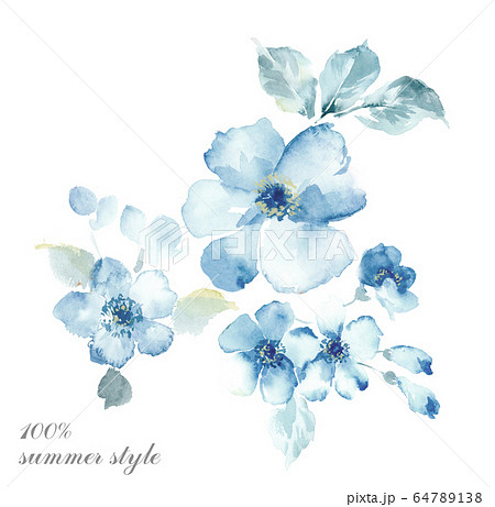 水彩、花の絵。