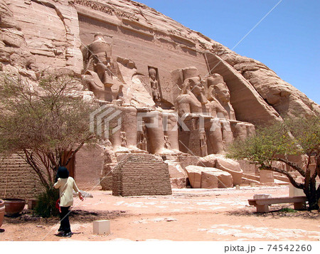 1889❣️ アブ・シンベル大神殿 油絵 【公式通販】