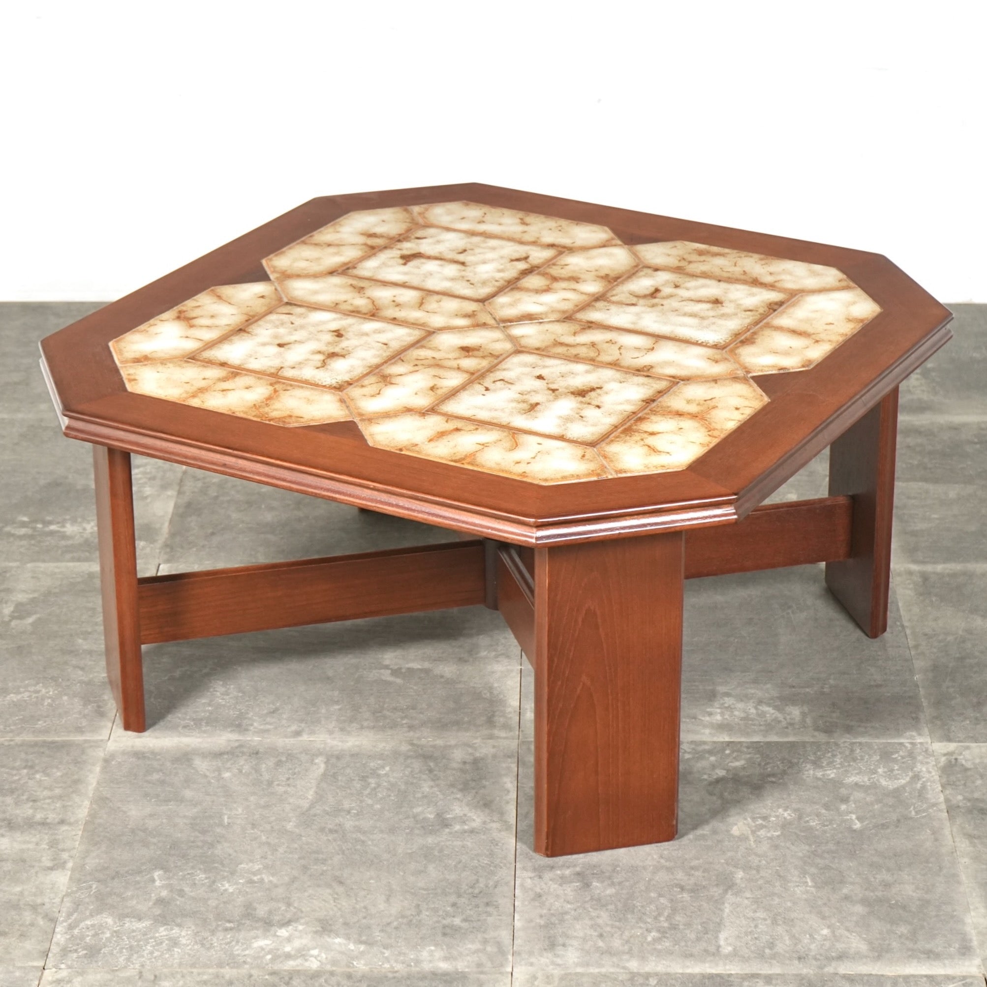 ヘキサゴンテーブル タイルトップローテーブル Gplan 再塗装済み G