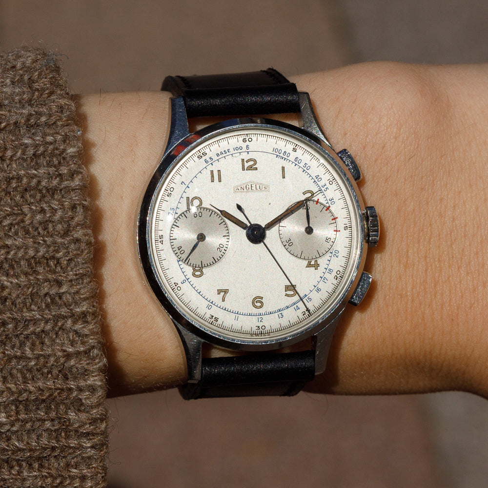 ANGELUS MIDGET 時計 目覚まし 不動、アラームは可動 スイス製 ANGELUS