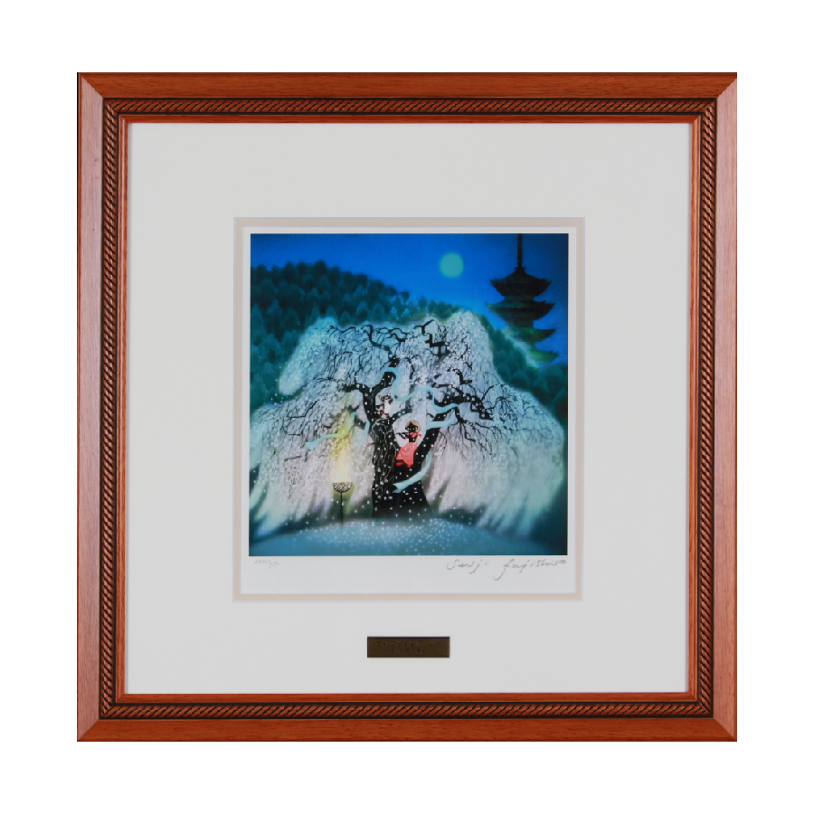 古都の桜と笛吹少女<span class=