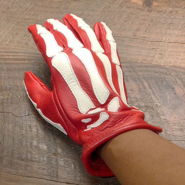 VANSON レザー グローブ Roper Bones X-ray S RED VANSON】(バンソン