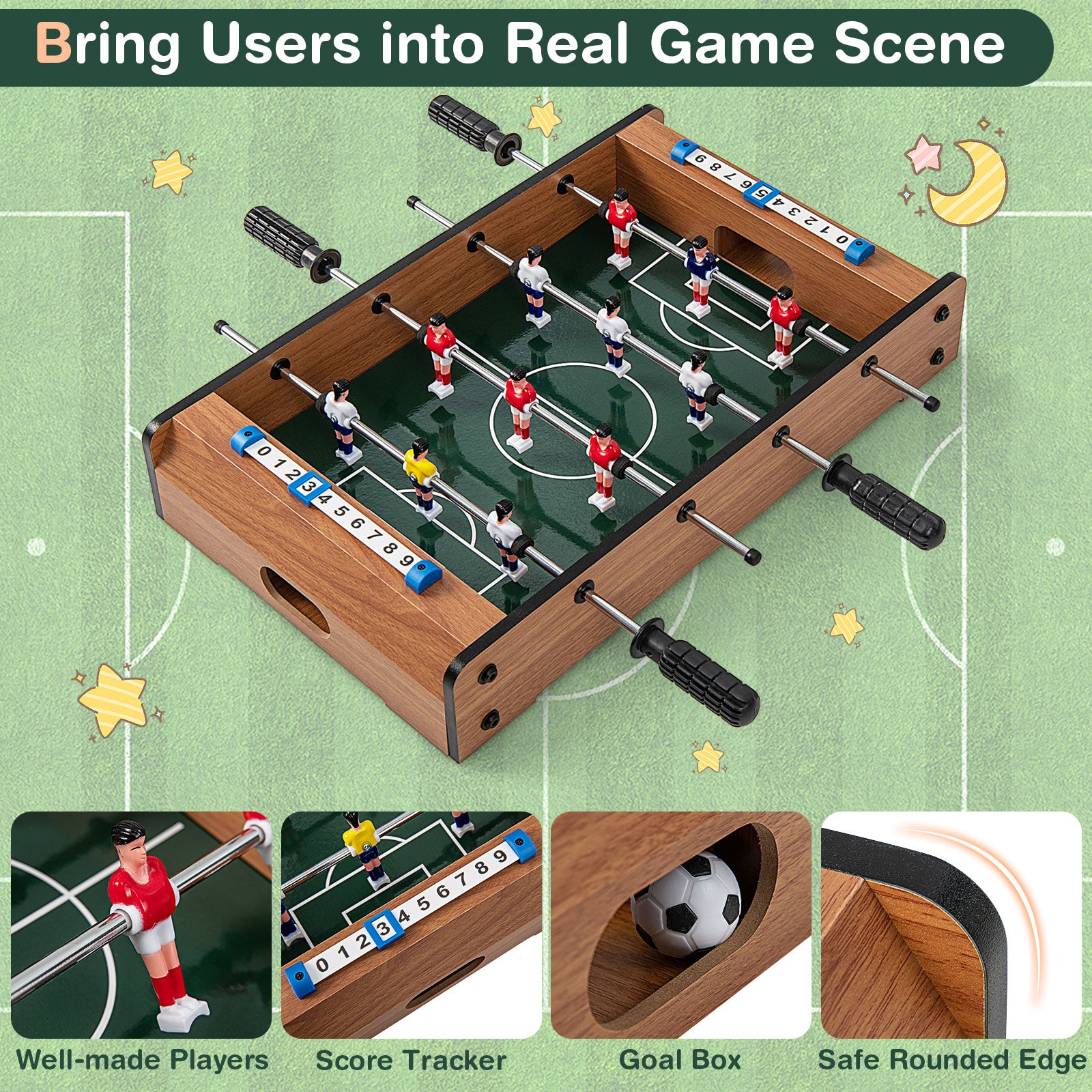 20 英寸足球桌迷你桌上足球游戏 20 Inch Foosball Table Mini Tabletop