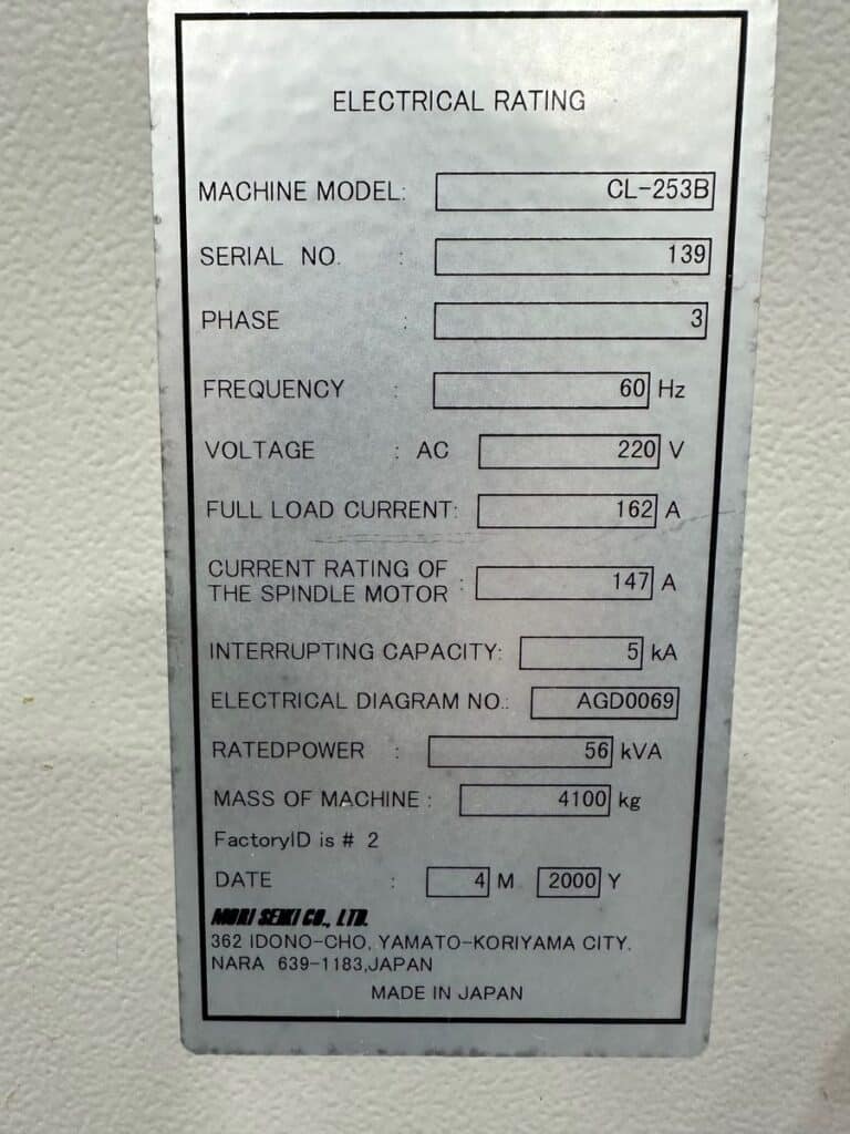 Mori Seiki CL-253B CNC Lathe - The Equipment Hub