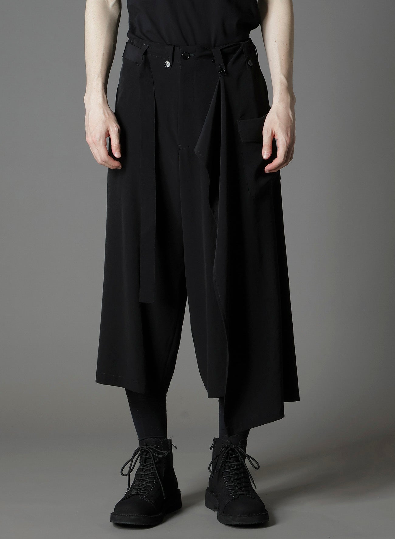 CREPE DE CHINE WRAP SKIRT PANTS – THE SHOP YOHJI YAMAMOTO