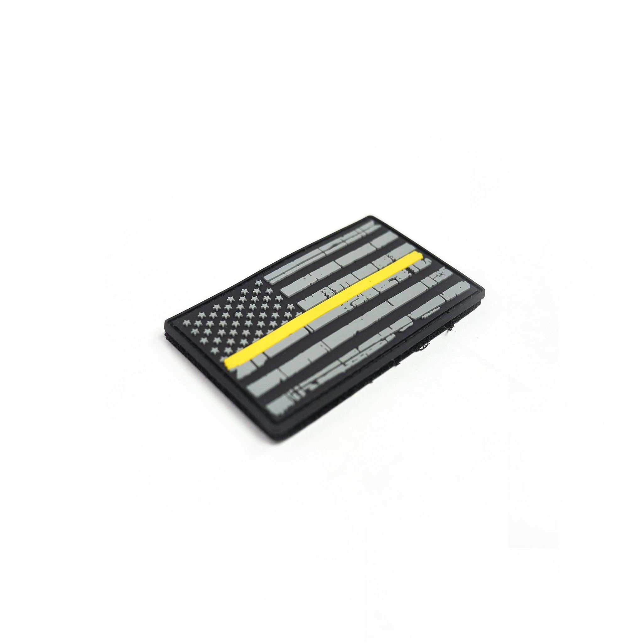 GOLD LINE FLAG] 3x2 Inch PVC Patch [GLD/GRY] | 13 Fifty Apparel