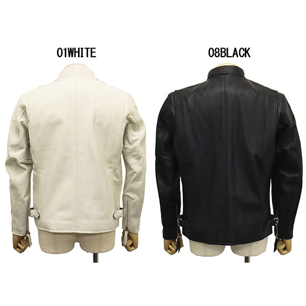 ショット レザージャケット クラシック ゴートレザー ボーダー柄