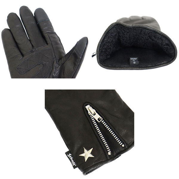 正規取扱店 Schott (ショット) 4970044 WINTER ZIP LEATHER GLOVE