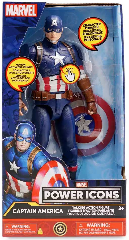 Disney Marvel Power Icons Captain America Action Figure with Sound