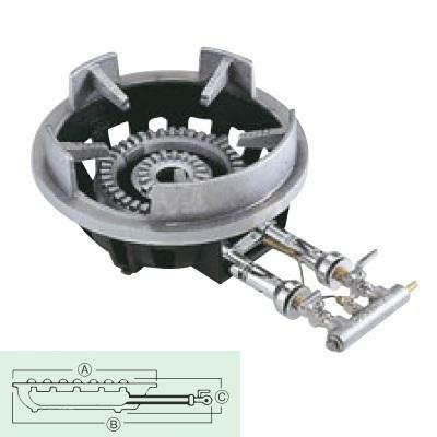 SG-2 パイロット付 LP 鋳物コンロ 二重バーナー サントク ガスコンロ