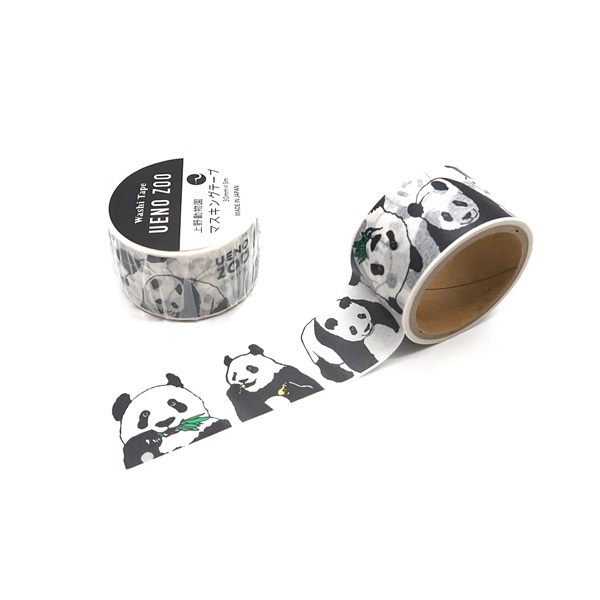 巻売 528☆ 海外 マスキングテープ マステ PET 動物 パンダ 銀ホロ 巻