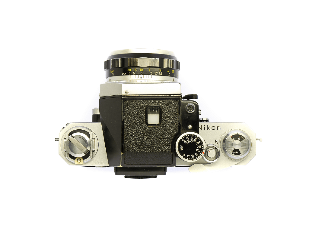 ニコンFフォトミックファインダー、実用品 50mm F1.4レンズ付、露出計