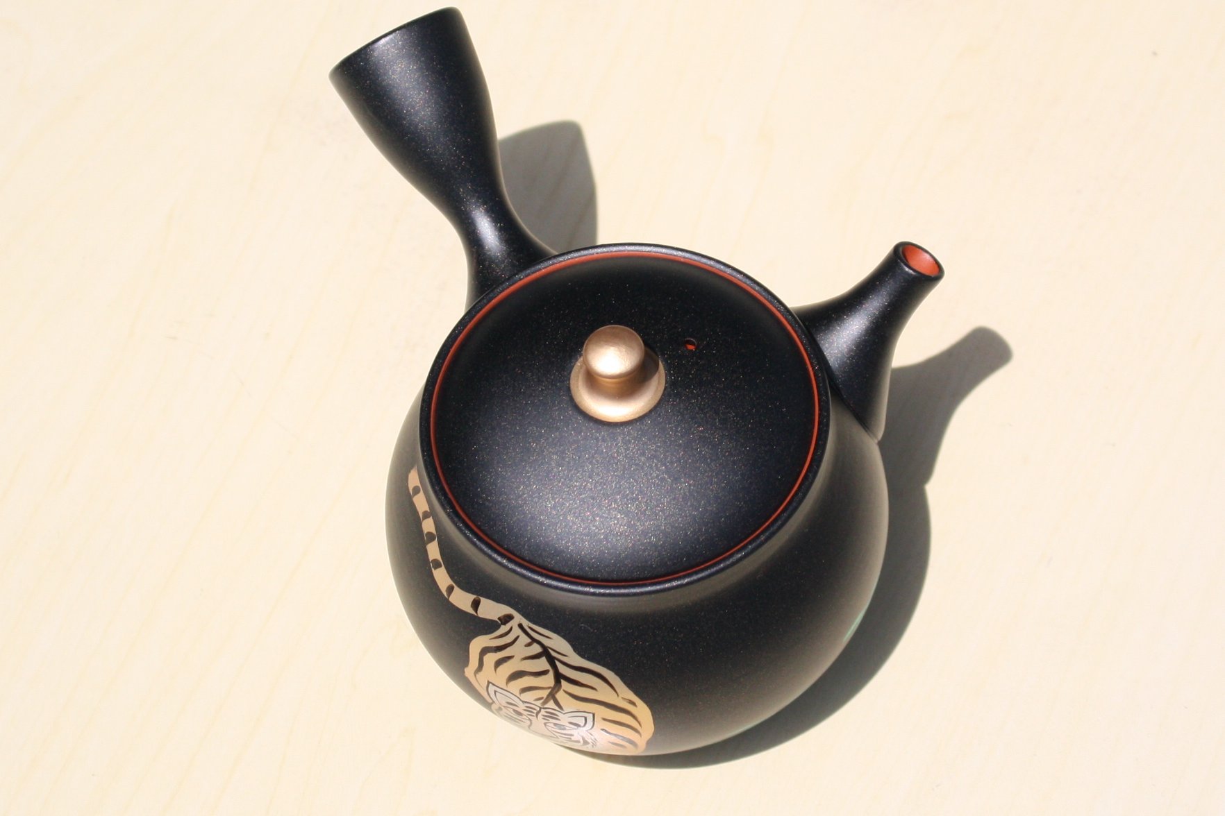 茶道具 梅龍軒作 銅製 鳥頭角透かし 象嵌 火箸 共箱 C 6641 茶道具