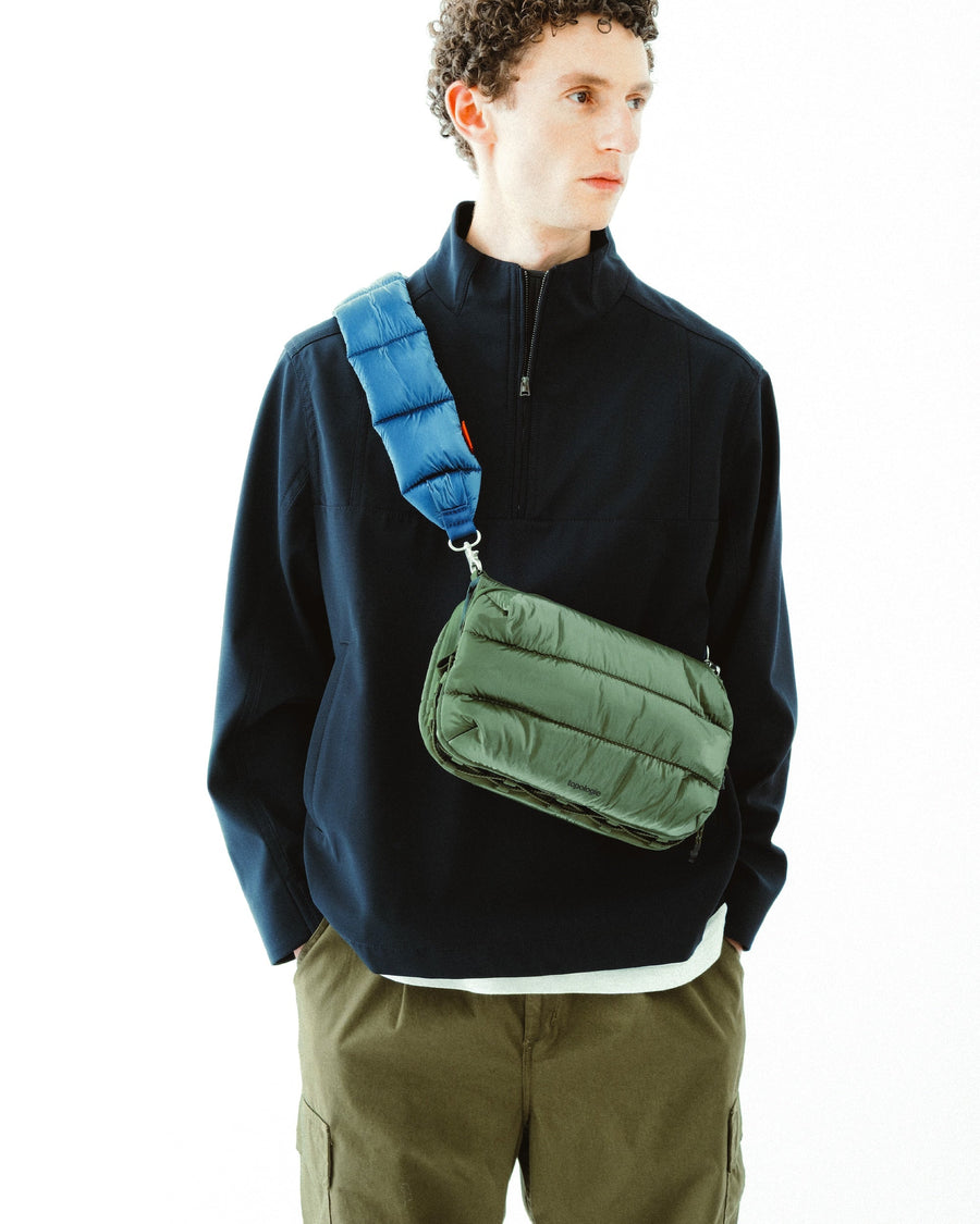 topologie ボトルサコッシュラージ 青 + ストラップ8mm Bottle Sacoche