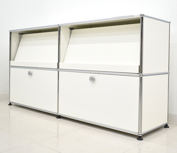 中古】USM Haller ハラーキャビネット 2列2段 ホワイト W1525