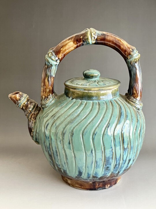 廣永窯 坪島土平作 伊賀大わび花入 灰被手 茶道具 伊賀