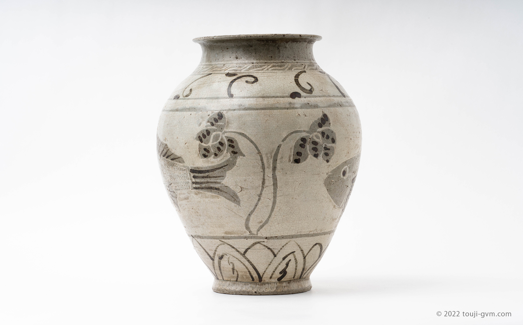 朝鮮美術 高麗 粉青沙器 三島牡丹唐草模様 花瓶 【公式通販】