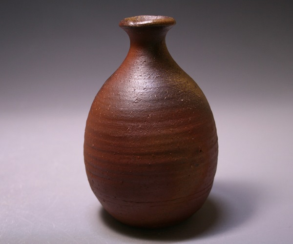 岡山県重要無形文化財 二代藤原楽山 備前焼 寸胴花入 共箱