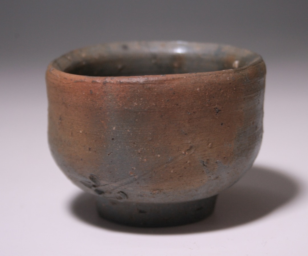 陶芸家 人間国宝 藤原啓 備前 酒杯 ぐい呑 備前焼 酒器 酒盃 共箱 陶芸