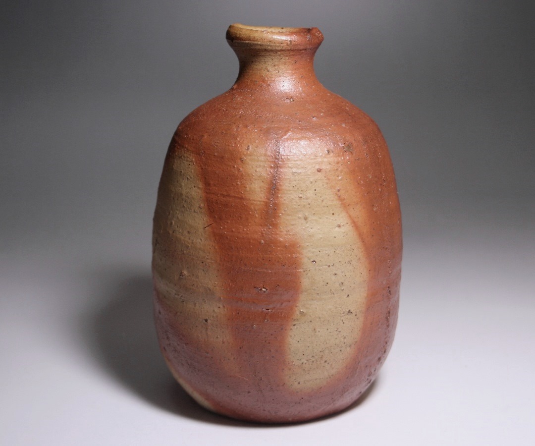 備前焼 金重道明造 伊部 擂茶花入 共箱 C 8913 備前焼 金重道明造 伊部