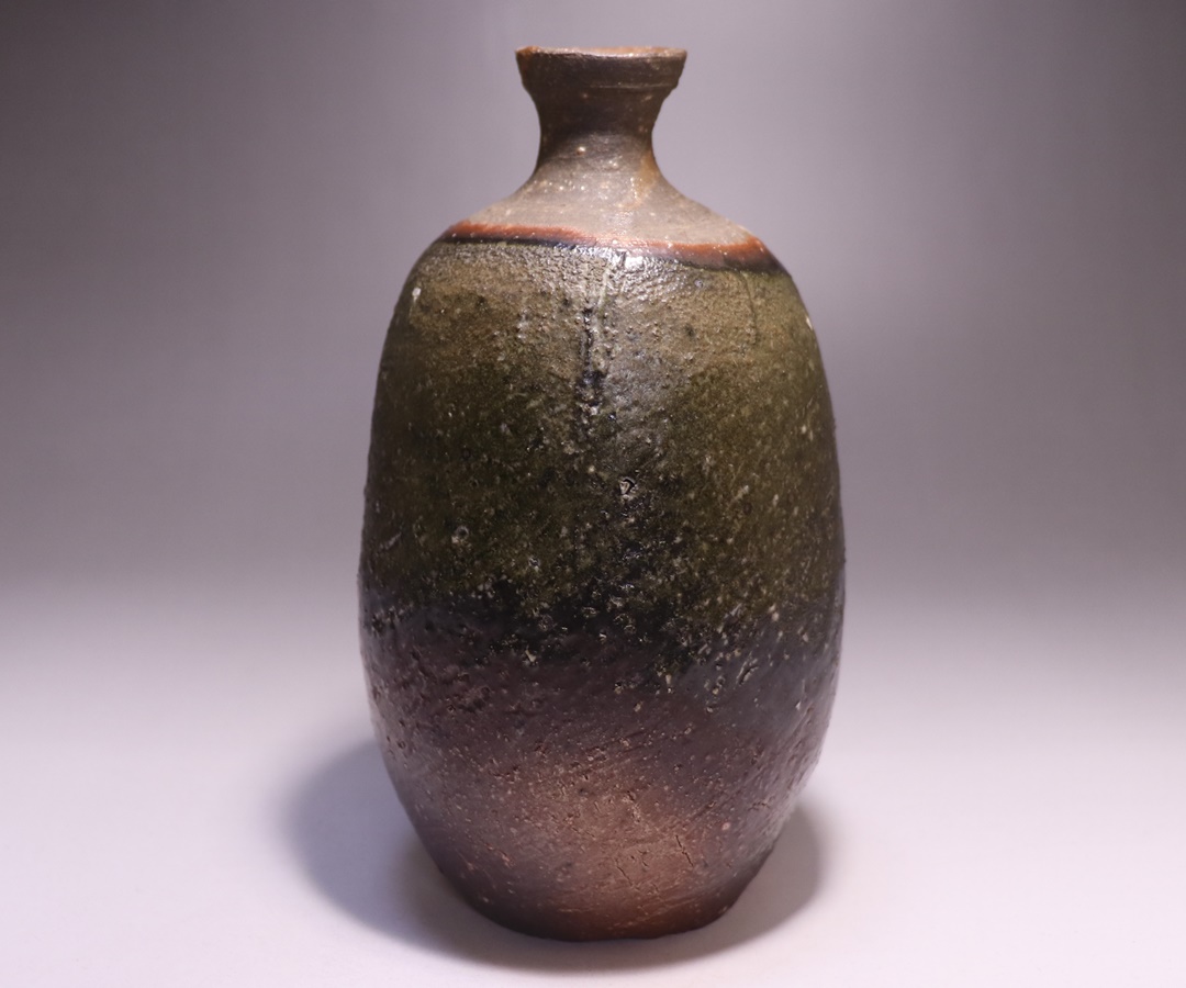 備前焼 原田拾六 「備前乱張小徳利」 備前焼 原田拾六 「備前乱張