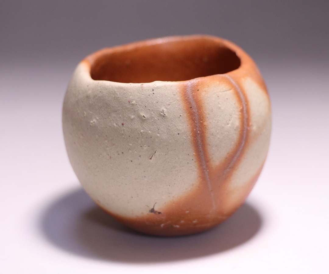 ☆1円 美品 伊勢崎晃一郎 備前 ぐい呑 共箱・共布付き/陶器/酒器/